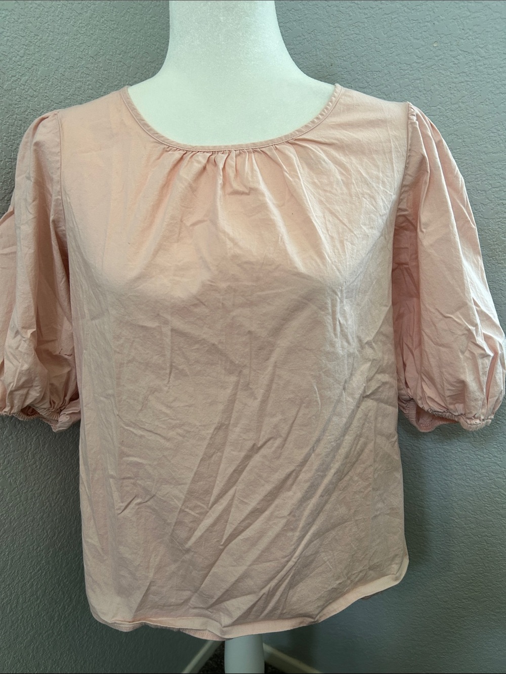 DKNY Blush Pink Puff Sleeve Blouse